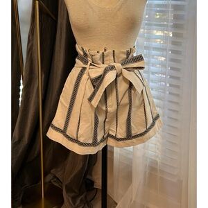 Acler Striped Paper-bag Shorts Size 4 Casual Designer